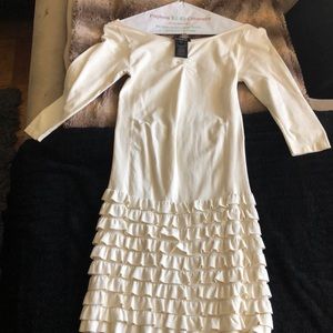 Bebe Mini cream dress stretch